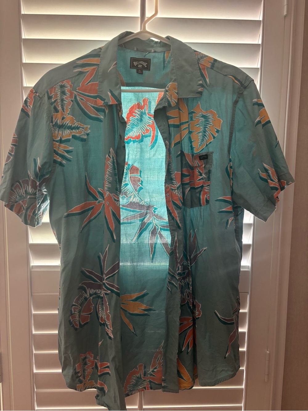 Billabong Teal & Orange Tropical Button-Up Shirt